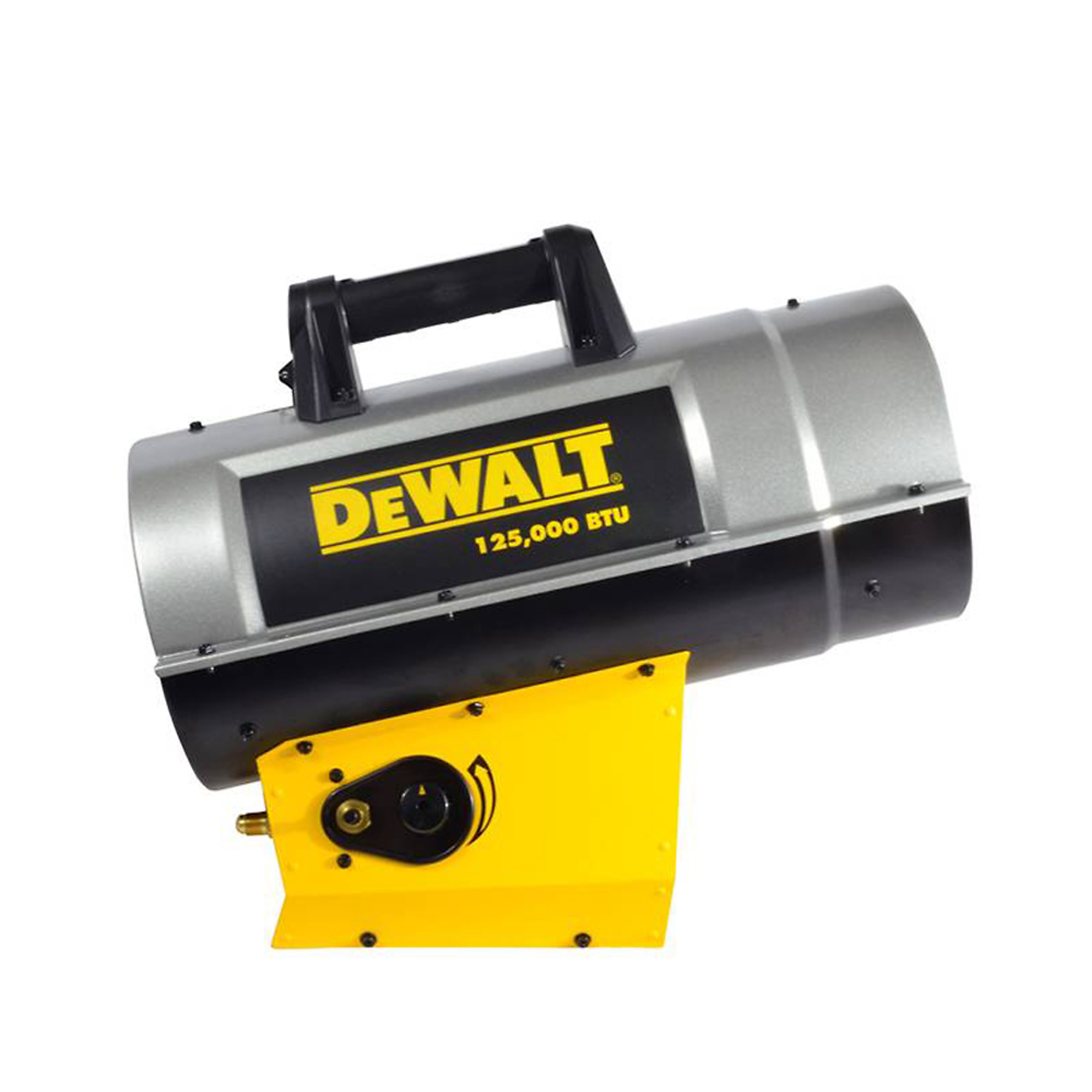 DEWALT, Forced Air Propane Job Site Heater, Fuel Type Propane, Max. Heat Output 125000 Btu/hour, Model# F340720